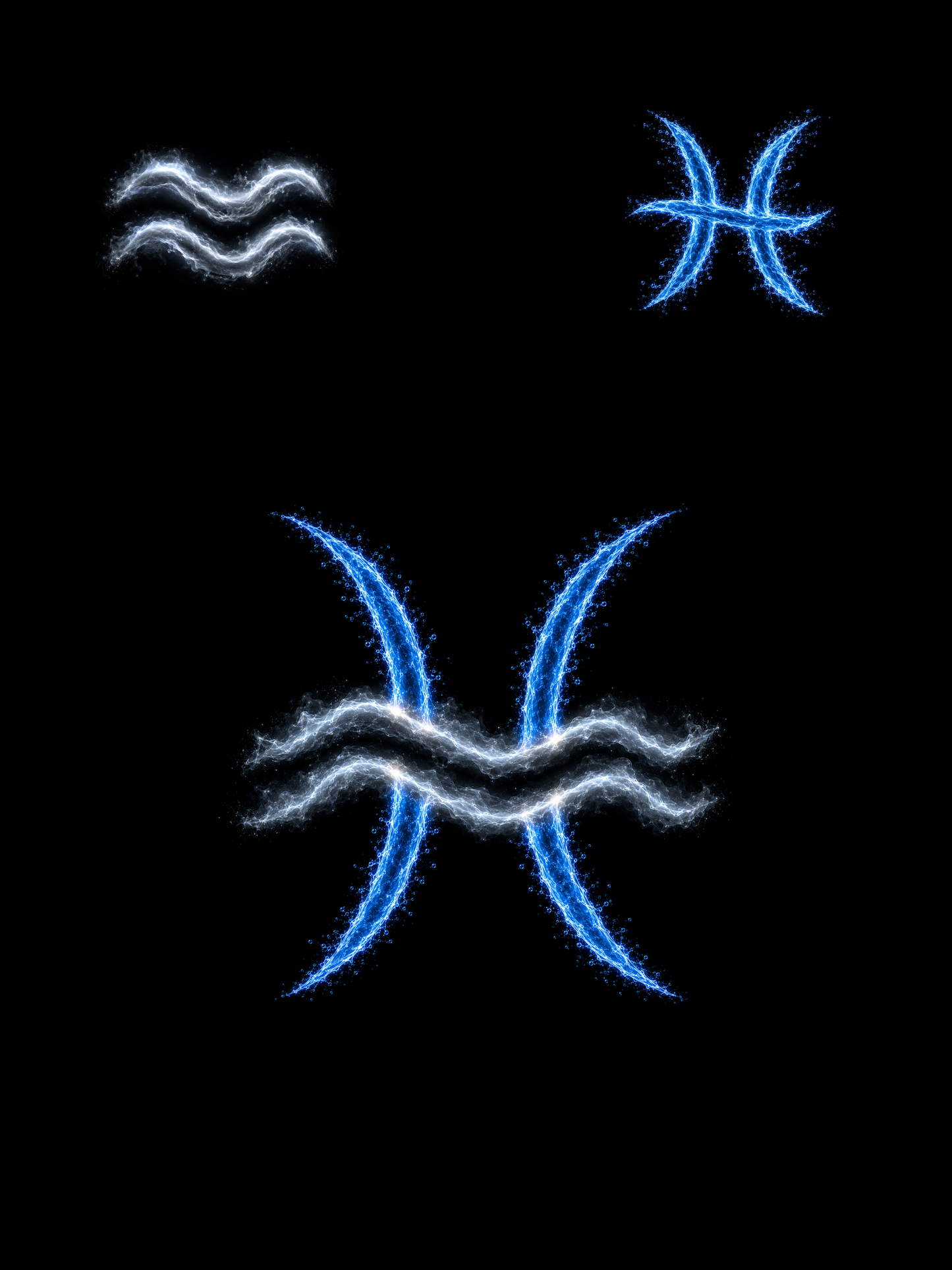 Aquarius & Pisces Zodiac Harmony Symbol — Printable Digital Wall Art