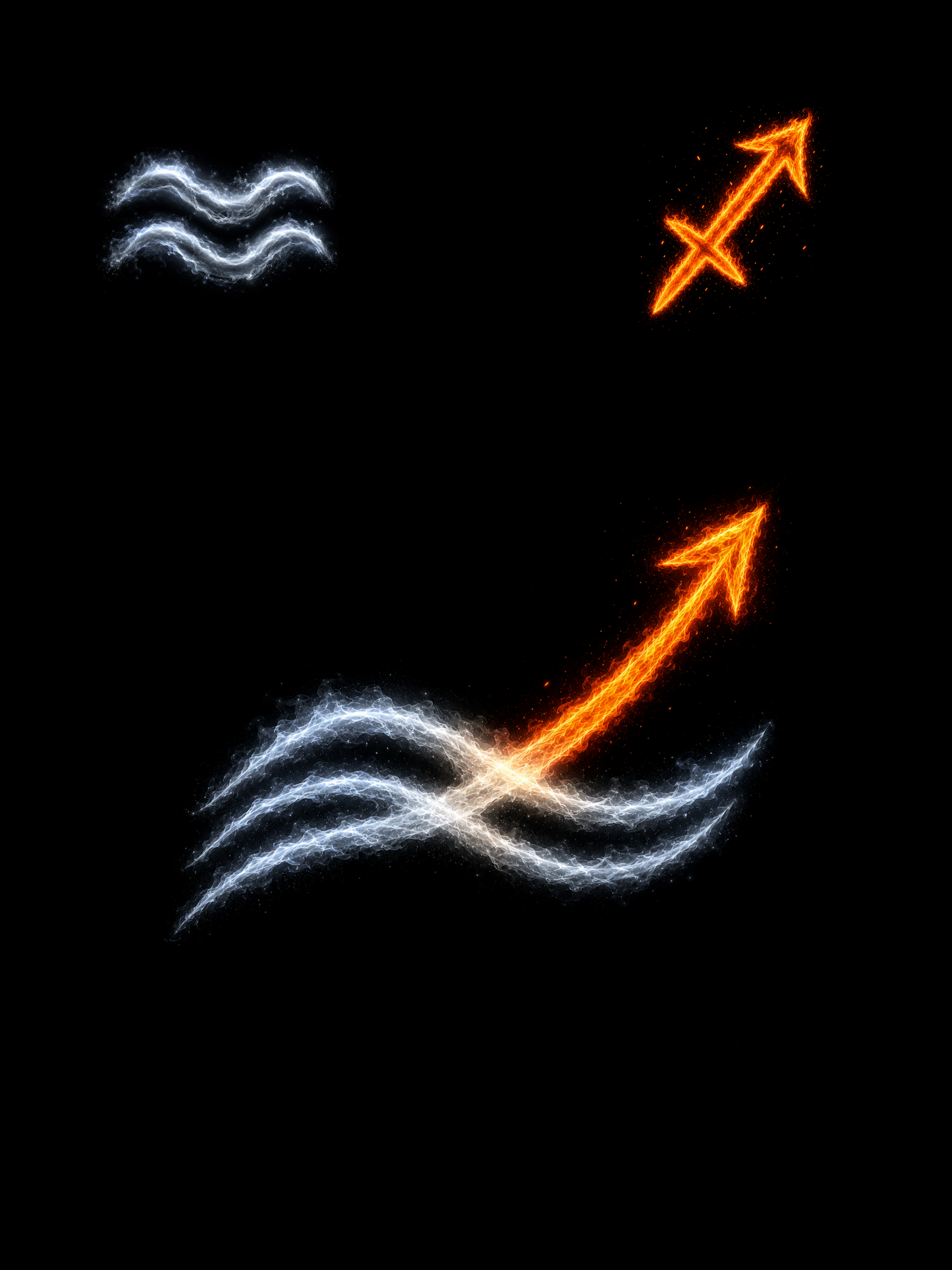 Aquarius & Sagittarius Zodiac Harmony Symbol — Printable Digital Wall Art