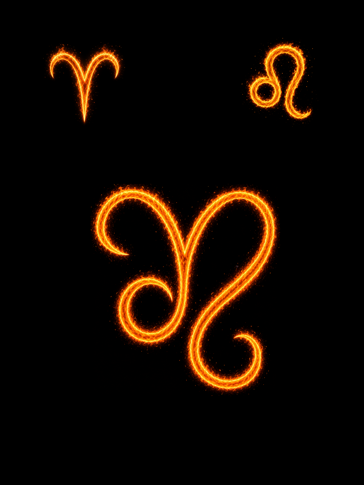 Aries & Leo Zodiac Harmony Symbol — Printable Digital Wall Art