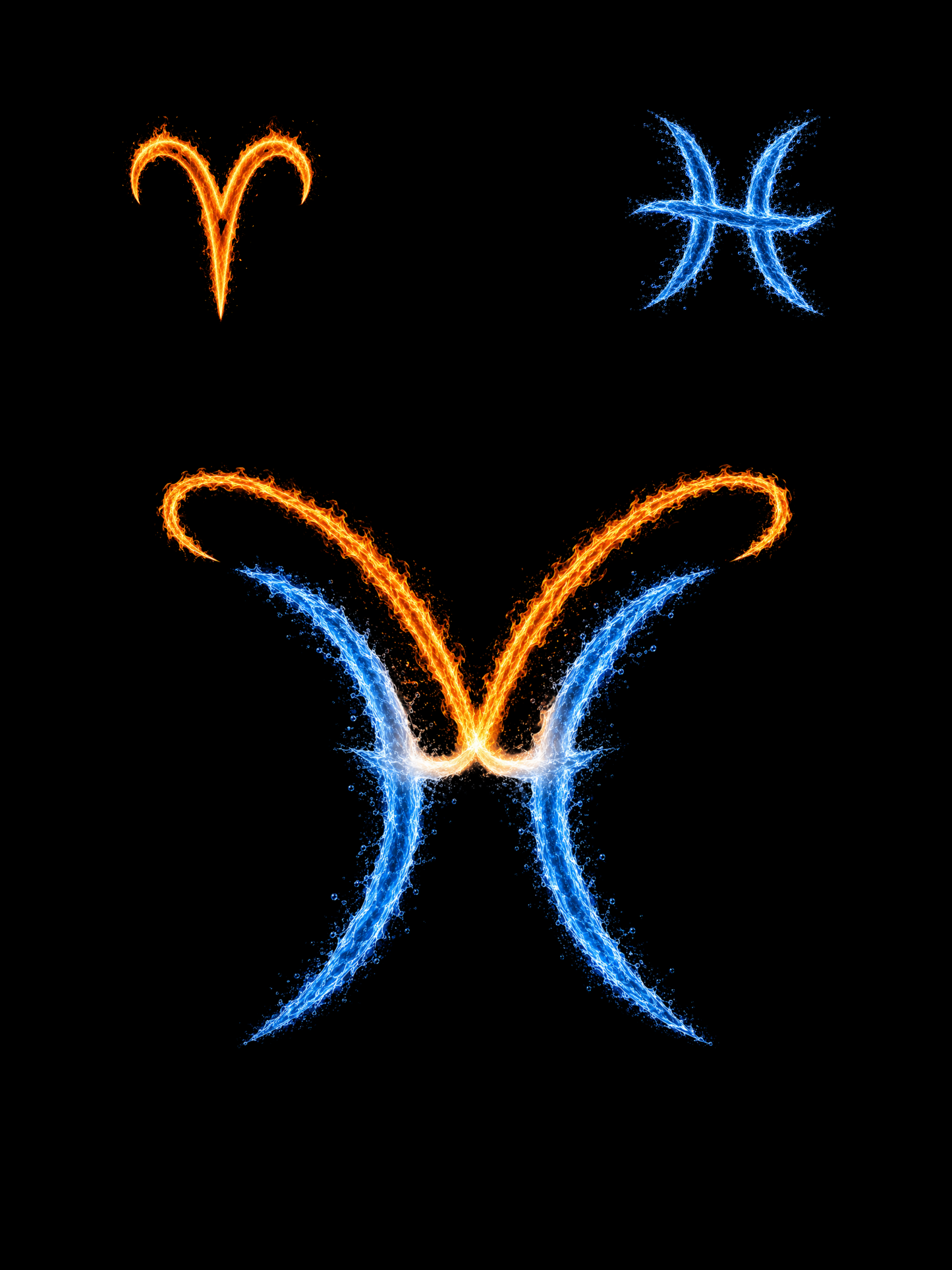 Aries & Pisces Zodiac Harmony Symbol — Printable Digital Wall Art
