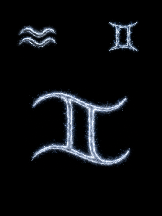 Aquarius & Gemini Zodiac Harmony Symbol — Printable Digital Wall Art