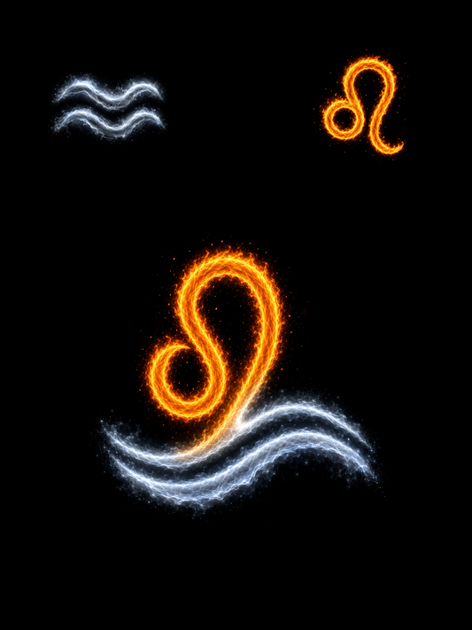 Aquarius & Leo Zodiac Harmony Symbol — Printable Digital Wall Art