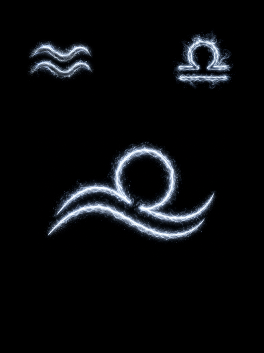 Aquarius & Libra Zodiac Harmony Symbol — Printable Digital Wall Art