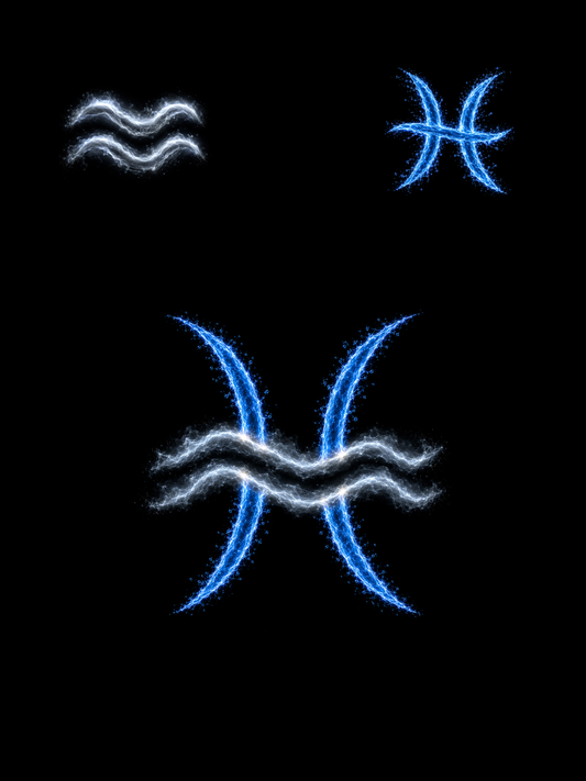 Aquarius & Pisces Zodiac Harmony Symbol — Printable Digital Wall Art