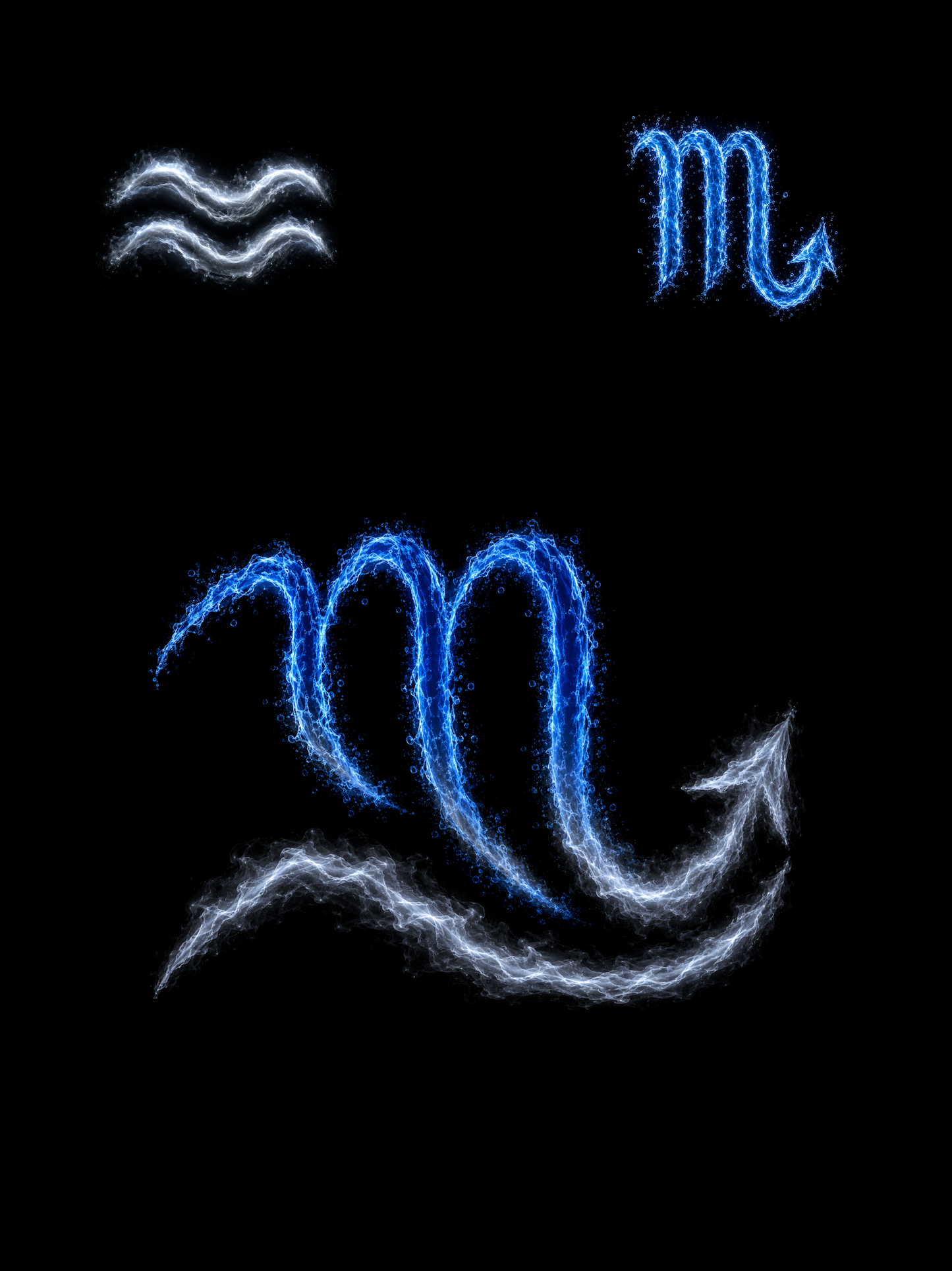 Aquarius & Scorpio Zodiac Harmony Symbol — Printable Digital Wall Art
