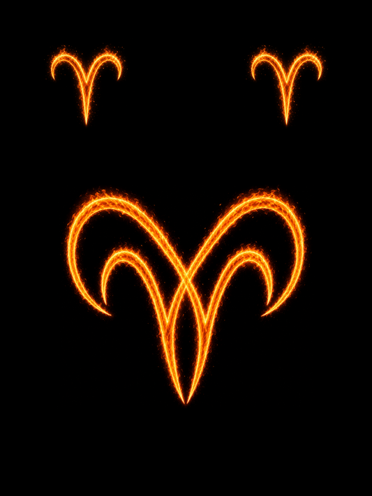 Aries & Aries Zodiac Harmony Symbol — Printable Digital Wall Art