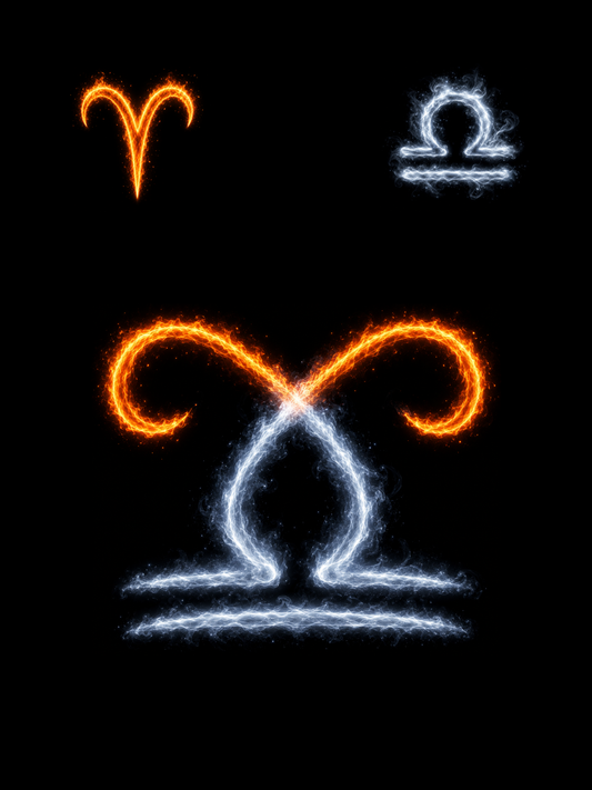 Aries & Libra Zodiac Harmony Symbol — Printable Digital Wall Art
