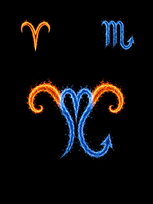 Aries & Scorpio Zodiac Harmony Symbol — Printable Digital Wall Art